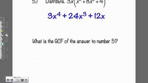 Video #6.1 - Factoring by GCF