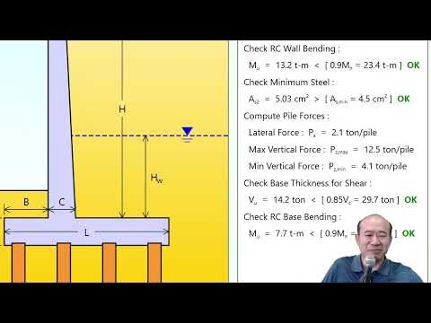 สาธิตการใช้งานการออกแบบ Retaining Wall on Piles