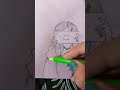 A girl hides her emotions with a smiley face emoji pencil sketch/how to draw a sad girl drawing
