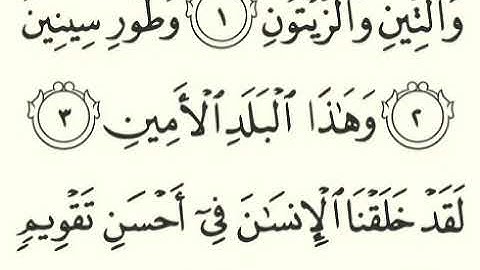 سورة التين - 95 - تلاوة القارئ مشاري بن راشد العفاسي برواية حفص عن عاصم