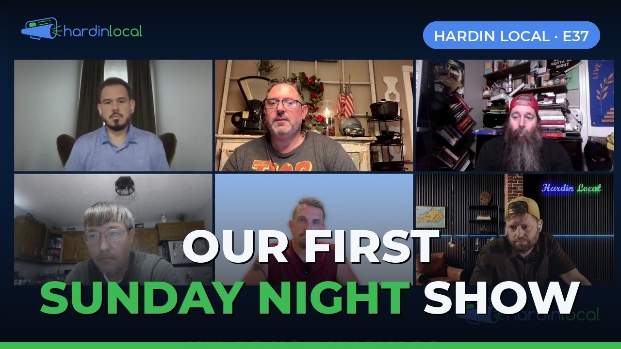 Hardin Local Weekly's first Sunday night show, with Grafton Sizemore hosting the full crew
