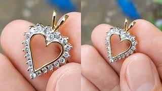 Liontin Emas Berlian Model Love