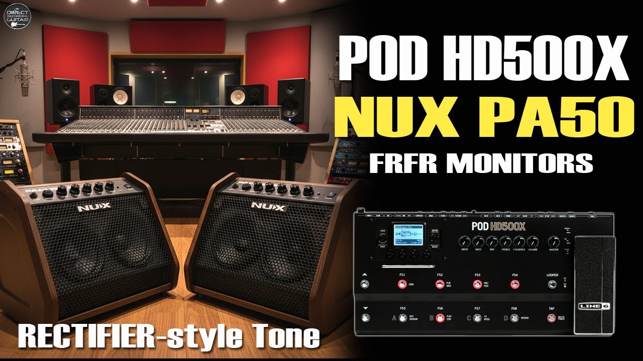 HD500X + Nux PA50 Frfr Monitor vs DAW Rectifier / Metal Riffs FREE