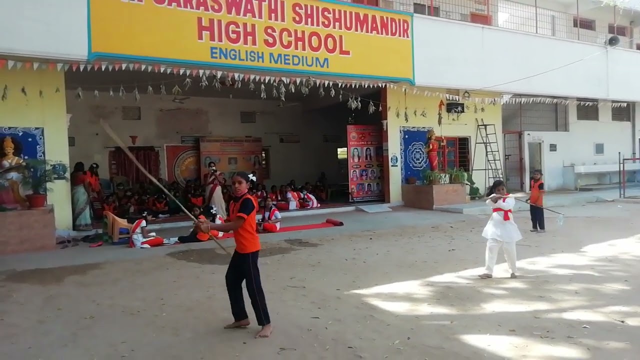 Sri saraswati shishu mandir  high school karwan Danda performance in Balika vidya programme