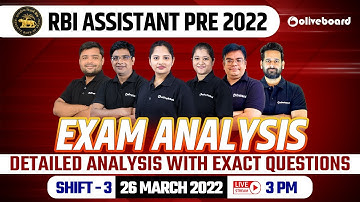 RBI Assistant Exam Analysis 2022 | Shift - 3 (26 March) | Detailed Analysis With Exact Question