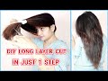 Long Layer Cut In 1 Step At Home Using Crea Clips Tool(Hindi)|Own Haircuts|AlwaysPrettyUseful