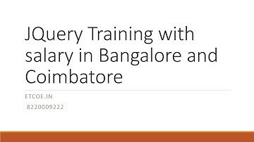 JQuery Training with salary in Bangalore and Coimbatore-etcoe.in