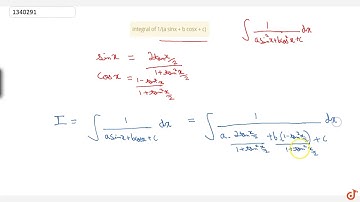 integral of 1/(a sinx + b cosx + c)