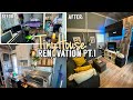 *NEW 2021* SHED TO TINY HOUSE RENOVATION PART 1‼️|| Kitchen + Living room now!