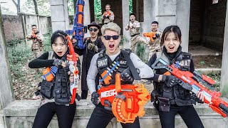 LTT Game Nerf War : Police Patrol SEAL X Nerf Guns Fight Riot Band Of Thieves Mr Zero Crazy