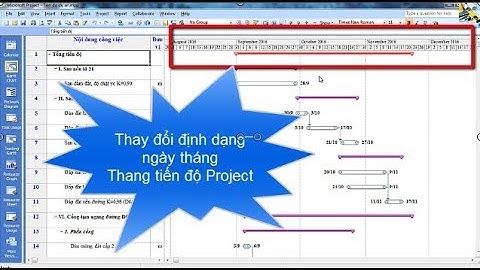 Thay đổi định dạng ngày tháng thang tiến độ trong Project