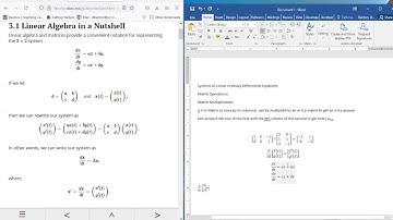 Introduction to Matrices in ODE linear systems
