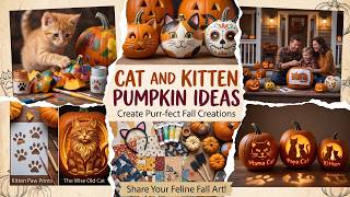 135 Cat Pumpkin Painting Ideas Kitten Silhouette Acrylic Brush Design and Glowing Eye Detail 2026