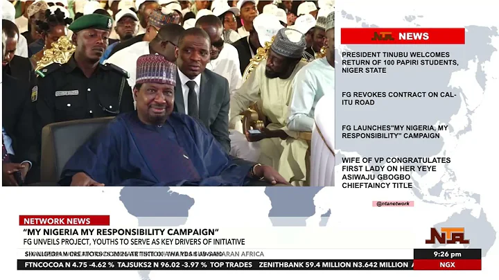 “My Nigeria, My Responsibility” Project Unveiled at State House