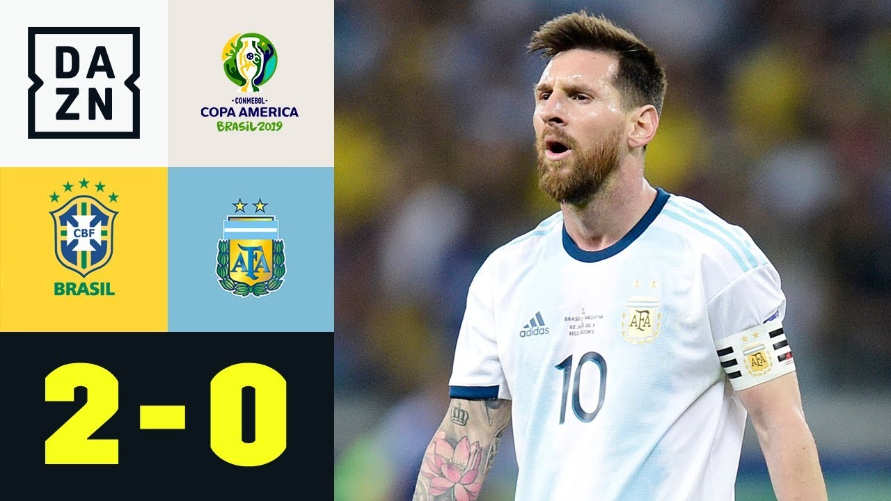 Lionel Messis Titeltraum Platzt Erneut Brasilien Argentinien 2 0 Copa America Dazn Highlights Youtube
