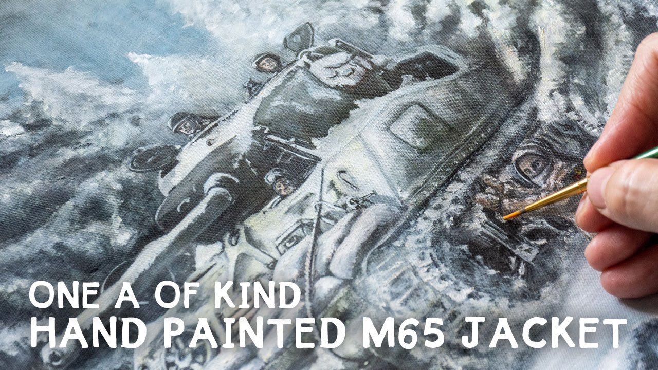 Hand Painted, WWII Spearhead 3rd armored division, M65 Field Jacket 