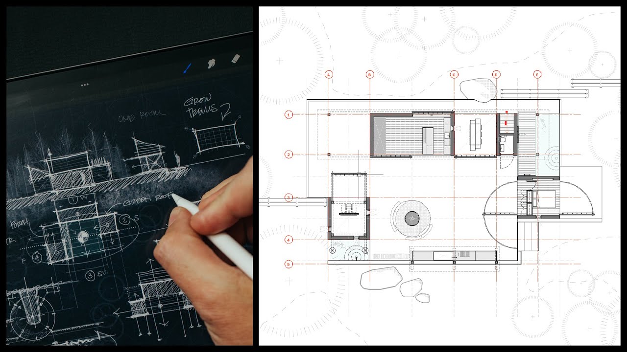 Premium Photo | Luxury house architecture drawing sketch plan blueprint