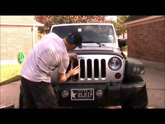 Installing Black Grill Inserts on Jeep Wrangler - YouTube