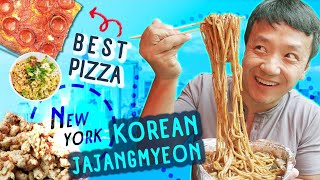 KOREAN Jajangmyeon SPICY NOODLES in Koreatown & BEST PIZZA in New York!