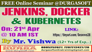 JENKINS, DOCKER & KUBERNETES (FREE Seminar) Online Training @ DURGASOFT
