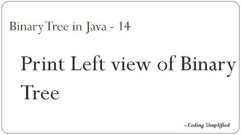 Binary Tree in Java - 14 : Print Left view of Binary tree