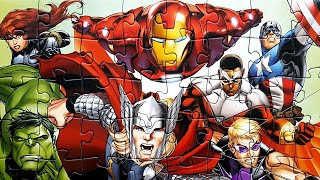 Puzzle MARVEL AVENGERS Rompecabezas de Hulk Iron Man Captain America Thor Puzzle Games for Kids Resimi