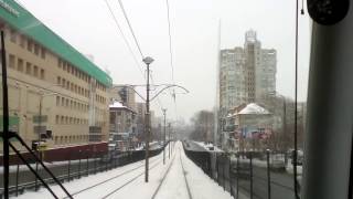 Киев скоростной трамвай 3 весь маршрут вид с кабины/ Kiev speed tram route 3 full view from cabin