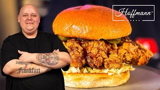 Nashville Hot Chicken Burger | Knuspriges Hähnchen mit feuriger Würze | Crispy Rezept @BerndZehner