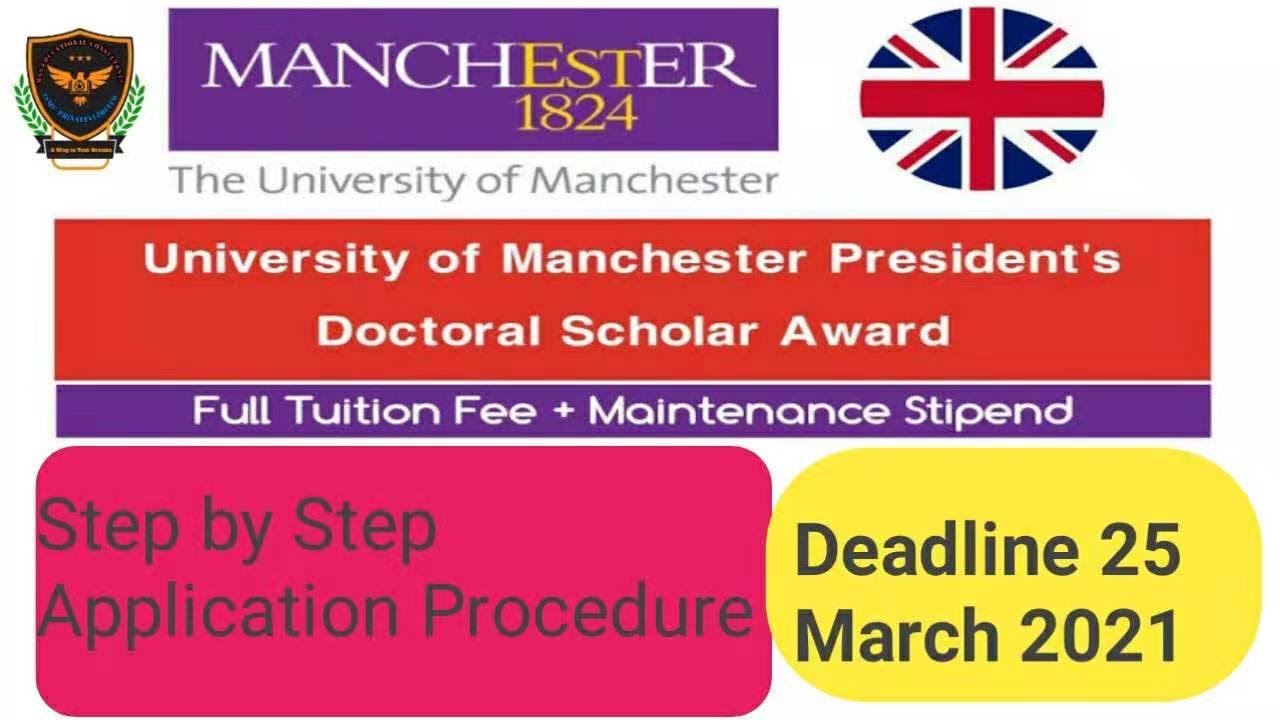 university of manchester phd application login