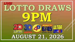 LOTTO RESULT 9PM DRAW ,  AUGUST 21, 2026@LottoResultTV15K