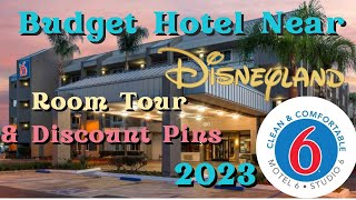 BUDGET HOTEL NEAR DISNEYLAND [MOTEL 6 MAINGATE ANAHEIM] ROOM TOUR &  {DISNEY 100 MERCH }