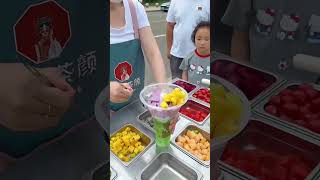 How to Make Chinese Street Food Fruit Shaved Ice Dessert Cups 🍧 #shorts #streetfood #cooking