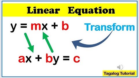 [Tagalog] Transform linear equation #standardform to slope intercept form #slopeinterceptform