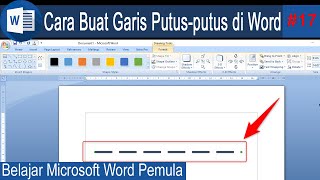 Belajar Microsoft Word 17#  Cara Membuat Garis Putus Putus di Word