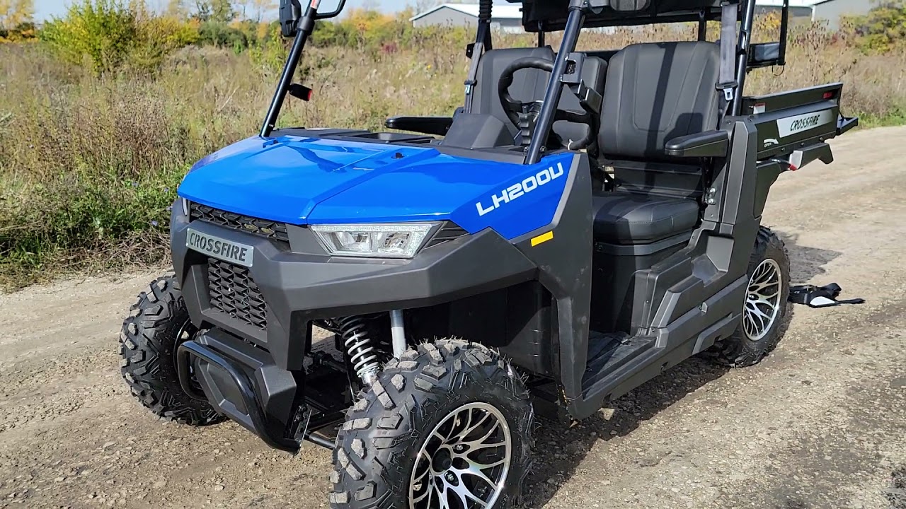 Crossfire 200 4 Seater UTV Gas Golf Cart With Flip Seat And Utility Bed