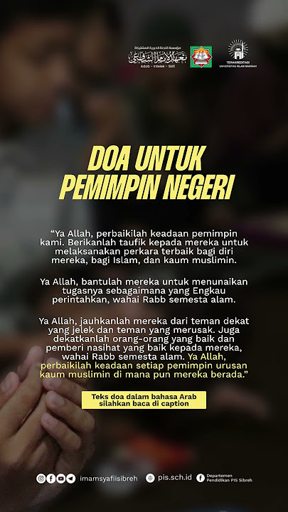 INI DIA DOA UNTUK PEMIMPIN NEGERI