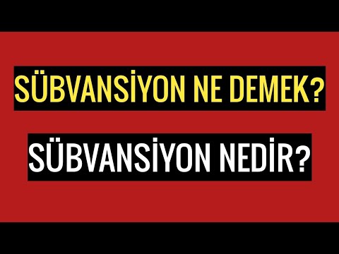 Video: Sübvansiyon, Sübvansiyon Ve Sübvansiyon Arasındaki Fark Nedir?