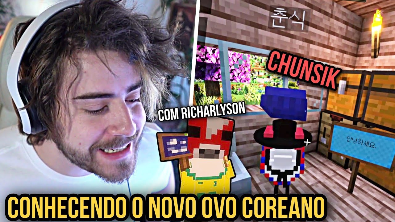 CELLBIT conhecendo o OVO (Chunsik) COREANO com RICHARLYSON no QSMP Minecraft