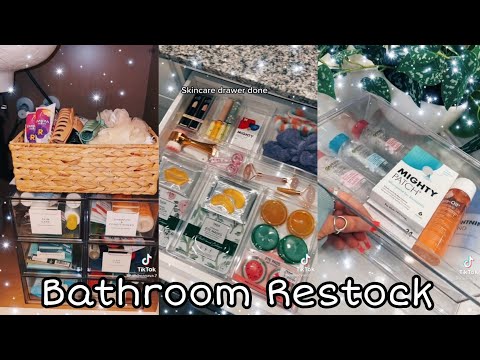 Aesthetic ASMR bathroom restocking