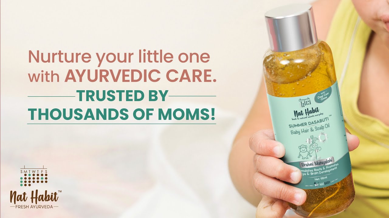 100 Ayurvedic, Ghee Infused Baby Scalp & Hair Oil For Brain & Eye