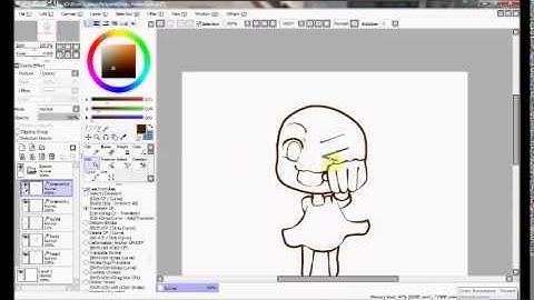 Lineart tutorial Paint tool sai using mouse