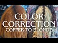 Copper to Blonde in One Day: Color Correction & Toner Tutorial, Hair Transformation, Platinum Card