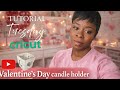  How to Make a Painted Glass Candle Holder Using Vinyl &amp; Cricut