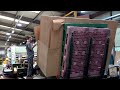 Process of making various size of corrugated boxes. Korean box mass production factory