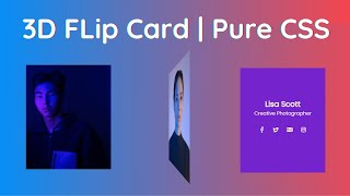Famous 3D Flip Card Effect On Hover Using HTML & PURE CSS Profile