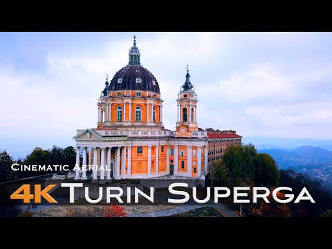 TURIN TORINO Drone Aerial 4K Basilica Di Superga Piemonte ITALY