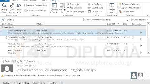 Configure Microsoft Outlook to display the folder pane.