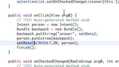 Android Application Development Tutorial   50   setResult for the Start Activity For Result