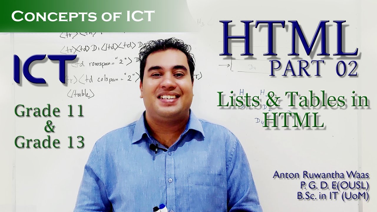 🌟 Grade 11/ Grade 13 ICT - Master HTML Lists and Tables 🌟 - YouTube