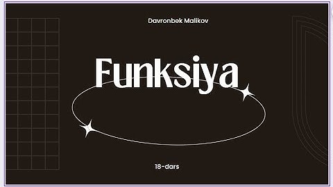 18-dars. Pythonda Funksiyalar bilan ishlash